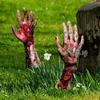 2PCS Halloween Horror Props 2D Bloody Hand Stake for Outdoor Garden Yard Sign Decor Halloween Decoration Party Home Ornament