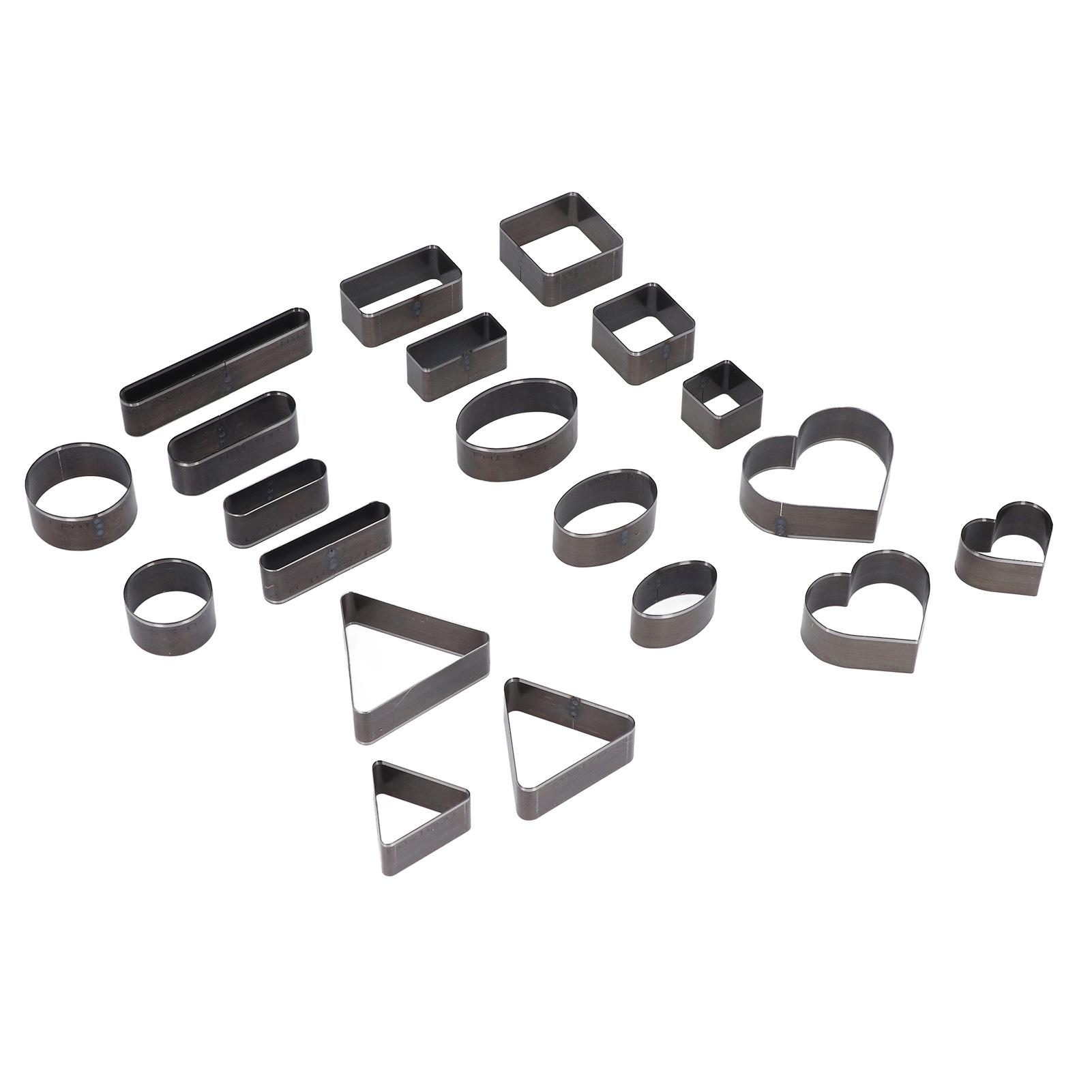 

20 шт. Кожаный штамп для высечки, круглые квадратные сердца, кожаный штамп для высечки, высокоуглеродистая сталь, штамп для высечки