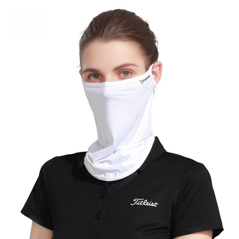 Women's Summer Cycling Sun Protection Ice Silk Mask with Ear Loops and Neck Coverage - XTJ27