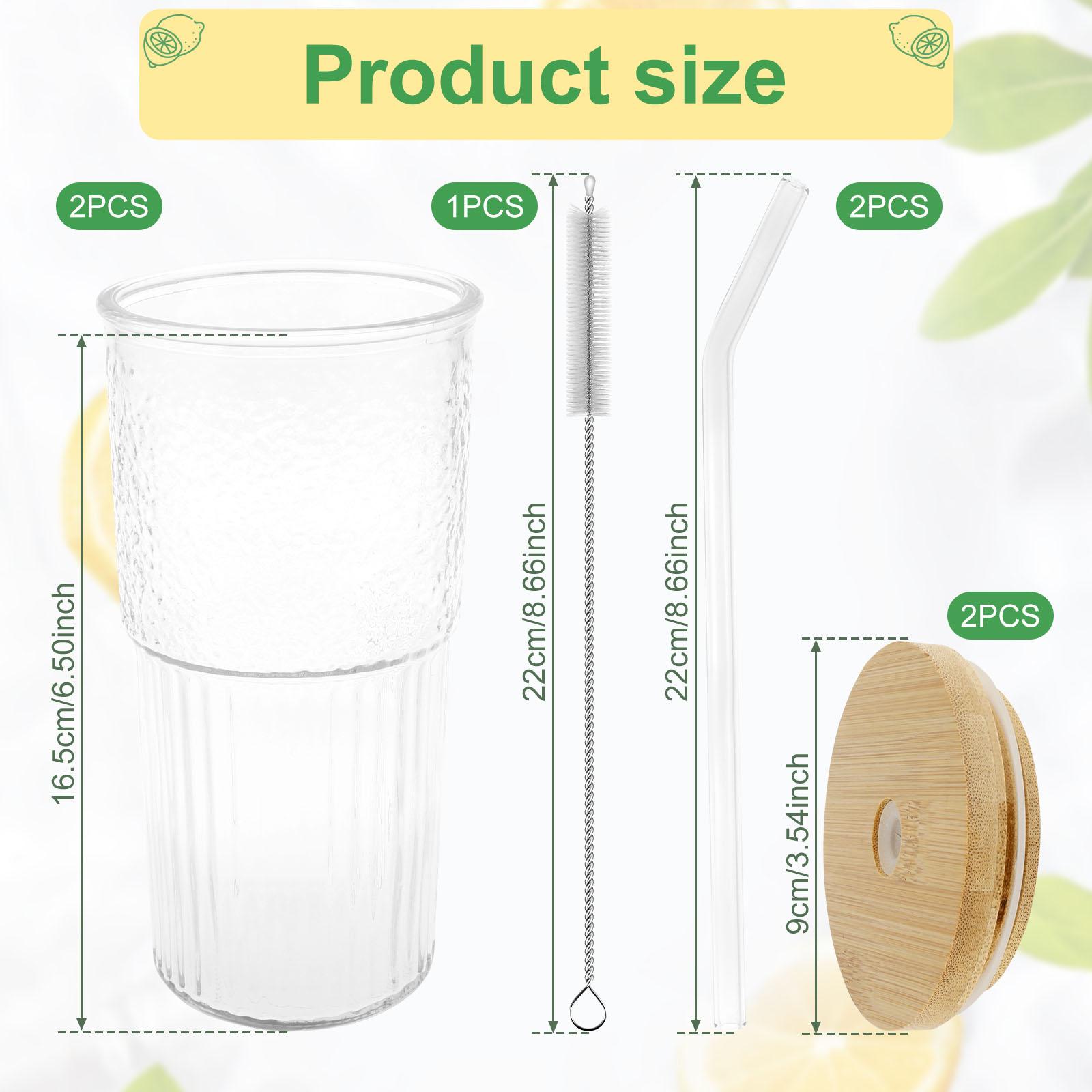 Transparant Drinking Glass Cup Creative Ribbed Glass Cups Iced Coffee Tumbler Cup Juice Milk Tea Mug Drinkware Water Glasses 501-600ml