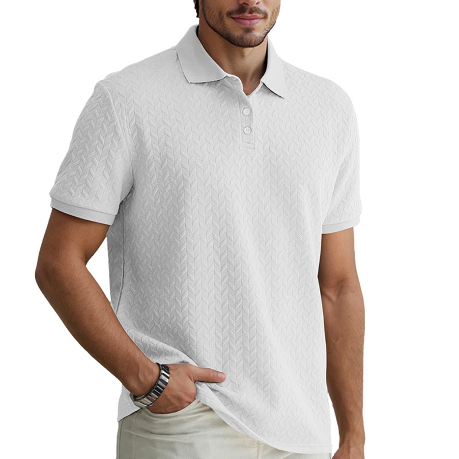 

Мужская летняя однотонная рубашка с коротким рукавом на пуговицах, мужская повседневная модная рубашка XL белый