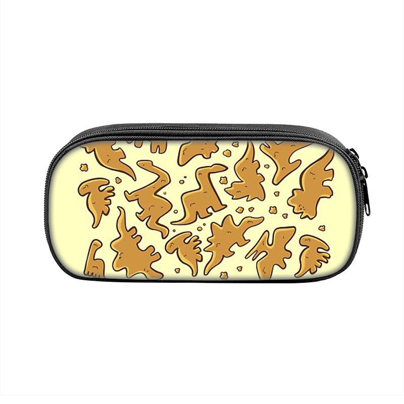Dinosaur Chicken Nugget Pencil Case With Nylon Material For Students And School Supplies