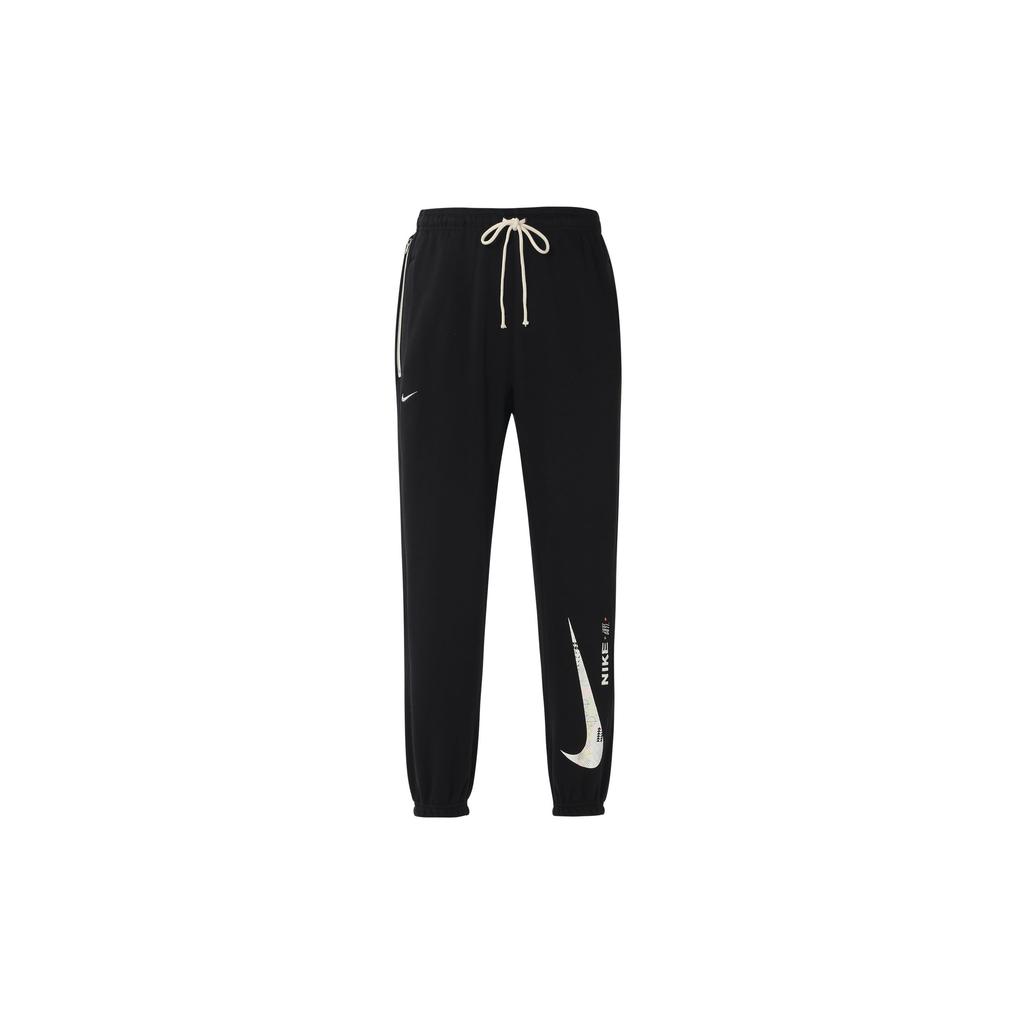 Nike Logo Print Drawstring Elastic Waist Joggers Men Bottoms Black FB1834-010
