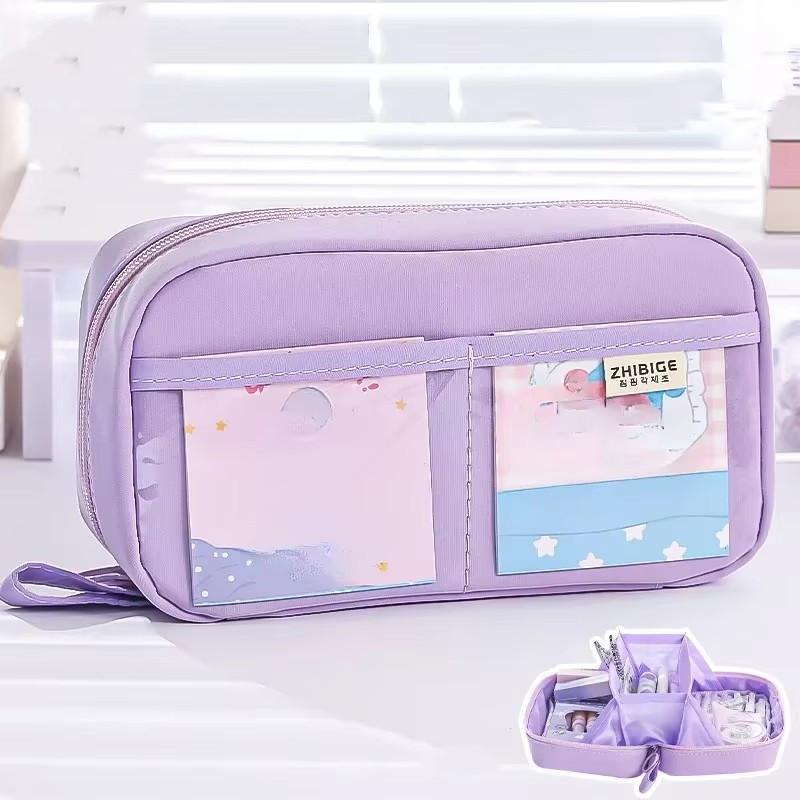 Cute Multi Layer Pencil Case Pouch, Large Capacity Pen Case Bag,Durable Stationery Storage Bag For Students, School&Office