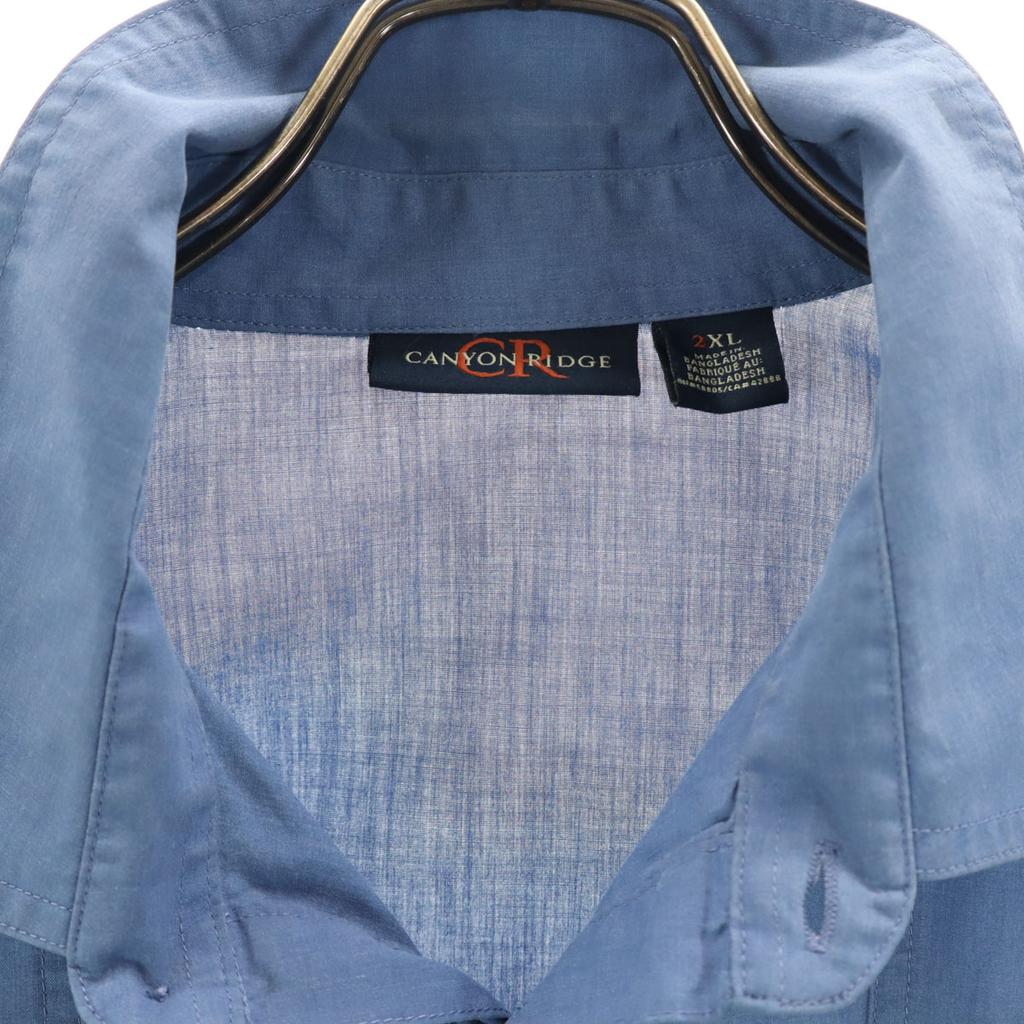 CANYON RIDGE Old Five-quarter sleeve shirt 2XL Blue Pullover Big Size Men's Used