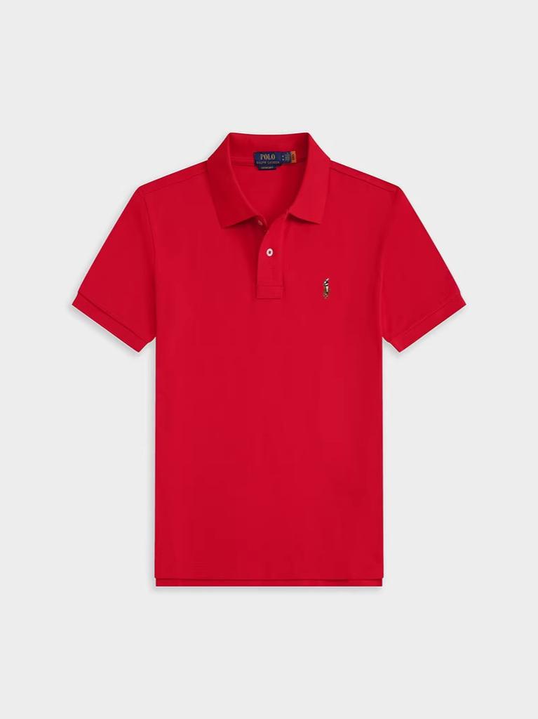Pánské letní polo tričko s krátkým rukávem, vyšívané, texturovaná bavlna, golfové tričko