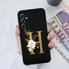 Phone Case For Samsung Galaxy A34 A33 A32 Elegant Rose Letter Soft Liquid Silicone Sqare Back Cover For Samsung A 34 33 32 Shell