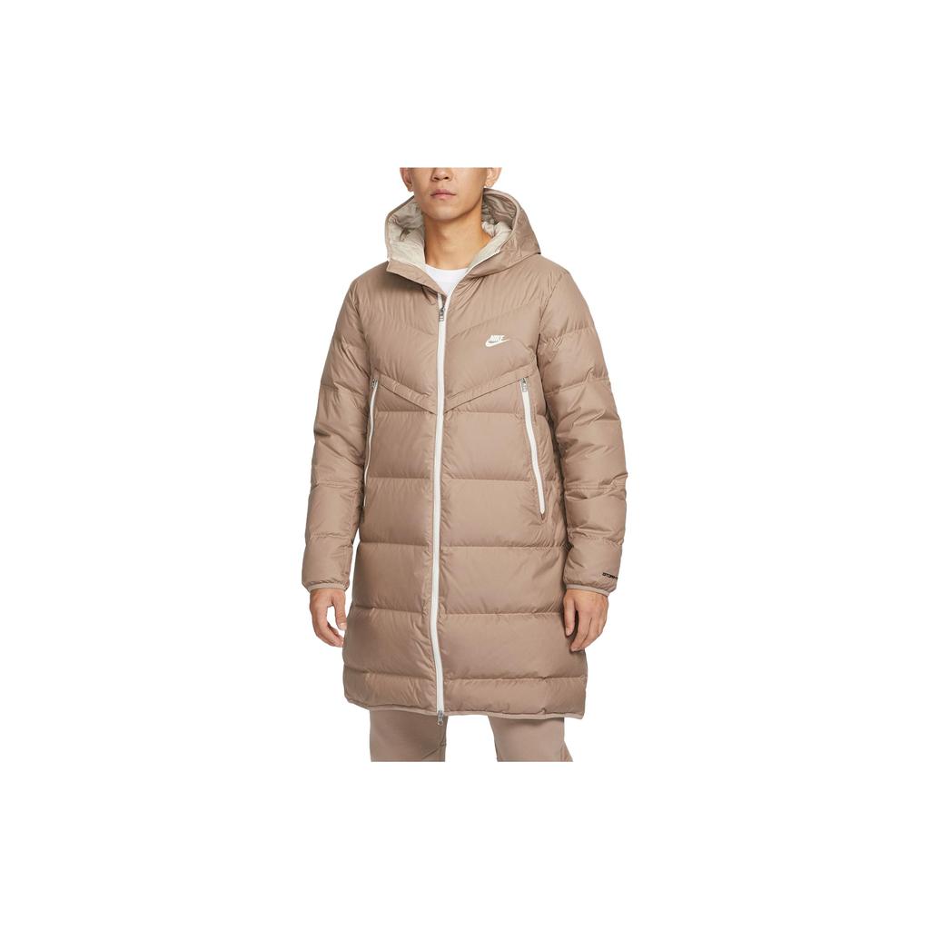 Nike Kapuzen-Reißverschluss-Mittelange Warme Daunenjacke Herrenjacke Khaki Zeder Segel DV1134-247