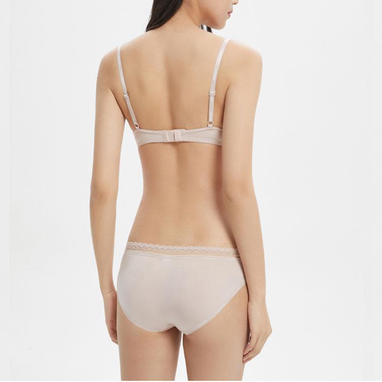 Calvin Klein Solid Lace Trim Silky Breathable Underwear Women underwear Light-Pink QP2753O-SHB