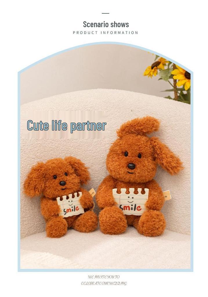 Sait Dudu Puppy Pose Plush Toy - Healing Teddy Dog Doll Gift Pillow for Girls