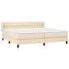 3126514 vidaXL Divan Bed with Mattress Cream 200x200 Cm Fabric