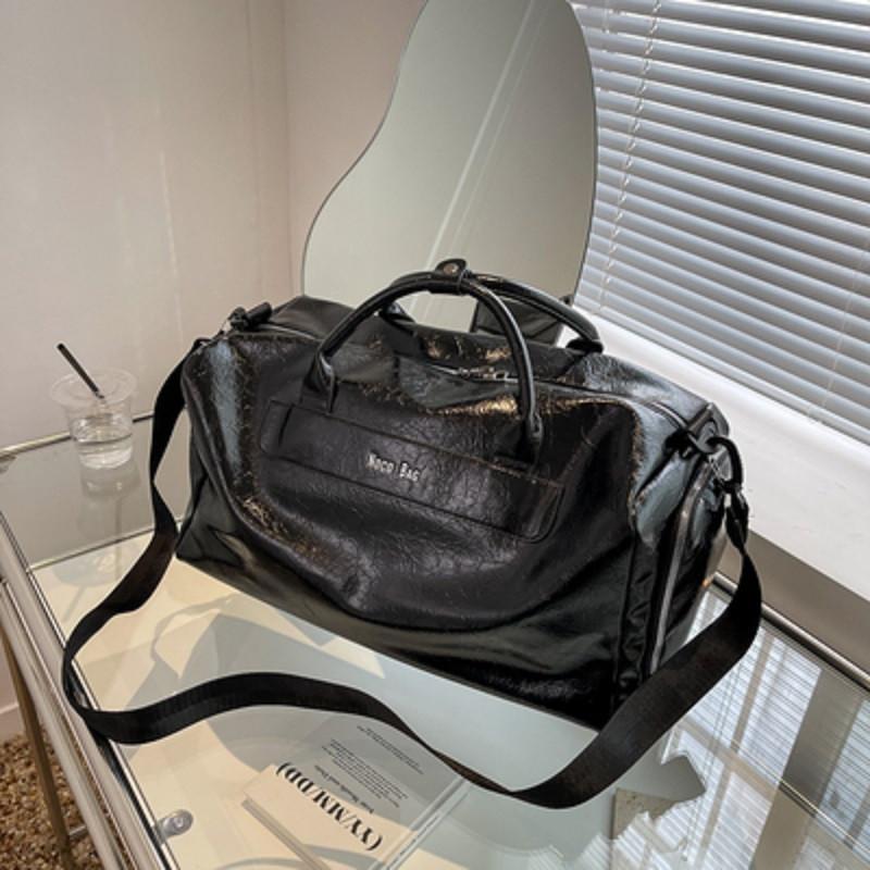

JIAERDI Sport White Shoulder Bags Wallet Women Travel Leather Large Capacity Tote Bag Handbag Dry Wet Separation Fitness Bag New 45x24x21cm чорний