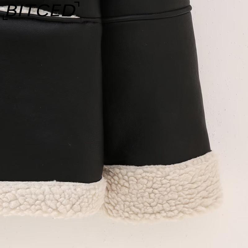 BITCED Women's Autumn/Winter Plus Size Fashion Shearling Coat Loose-Fit Shearling Coat