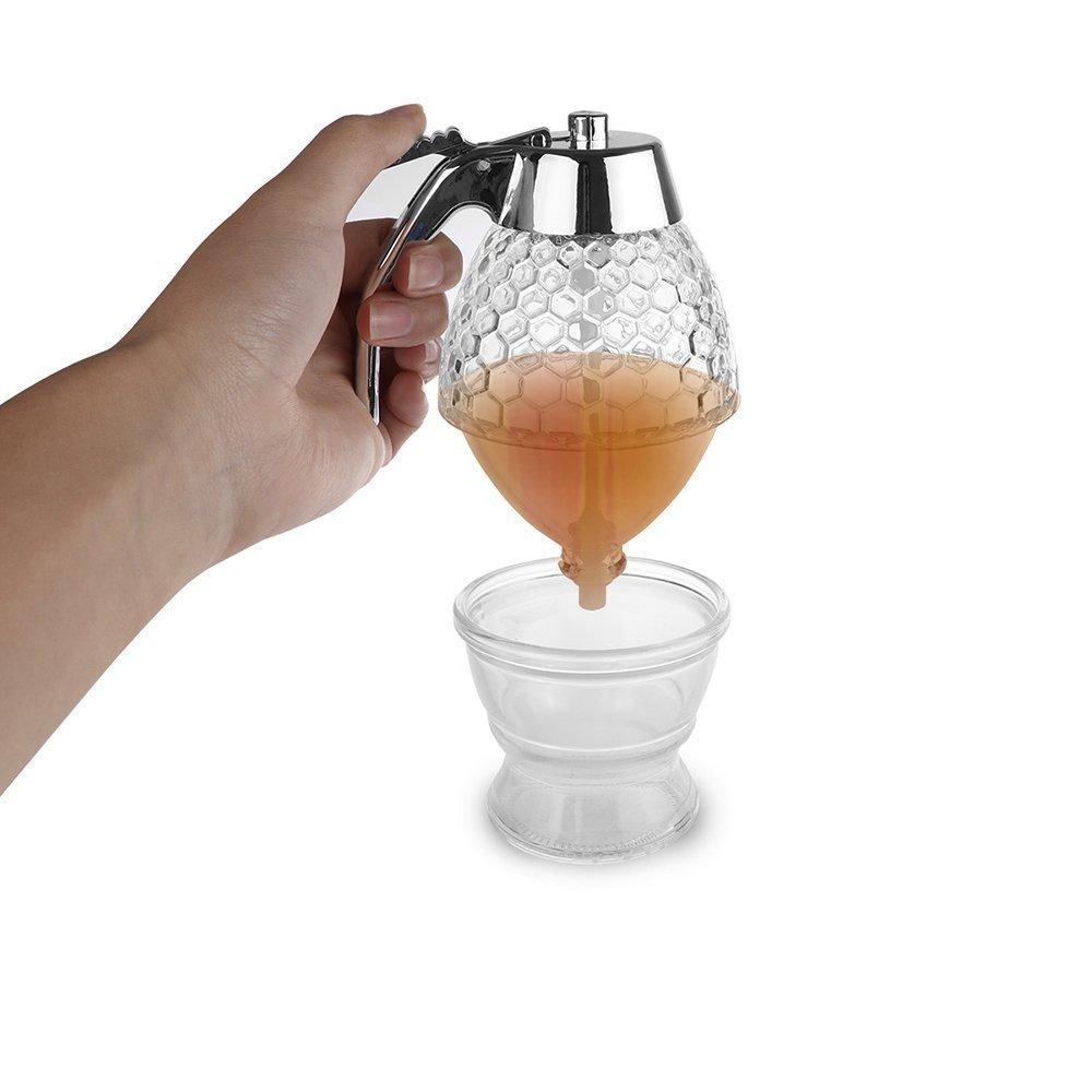 Squeeze Bottle Honey Jar Container Bee Drip Dispenser Kettle Storage Pot Stand Holder Juice Syrup Cup Kitchen Accessories