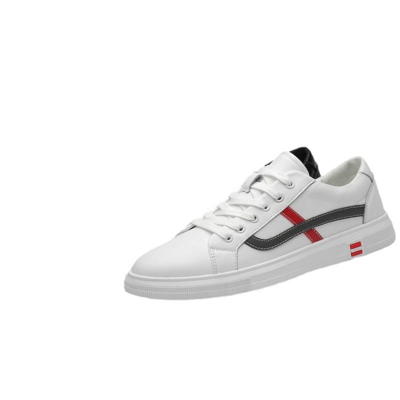 Outdoor Walking Sports Leisure Cowhide Color Matching White Shoes Cowhide Soft Sole Soft Surface Trendy Men's Board Shoes