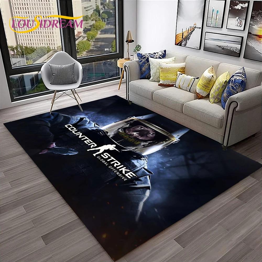 3D CS GO Game,Counter Strike Gamer Carpet Rug for Home Living Room Bedroom Sofa Doormat Decor,kids Area Rug Non-slip Floor Mat