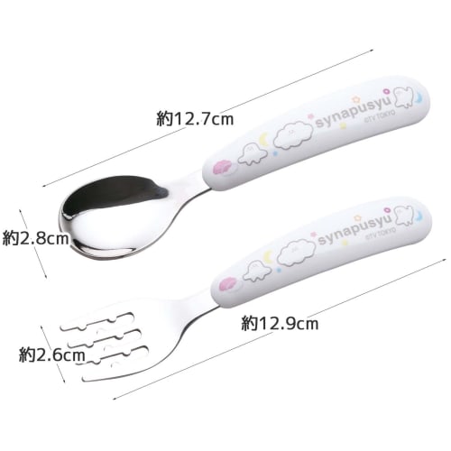 Skater Stainless Steel Spoon and Fork Set for Kids, Baby Food, Shinapushu Design, for Boys and Girls, SFBS1-A