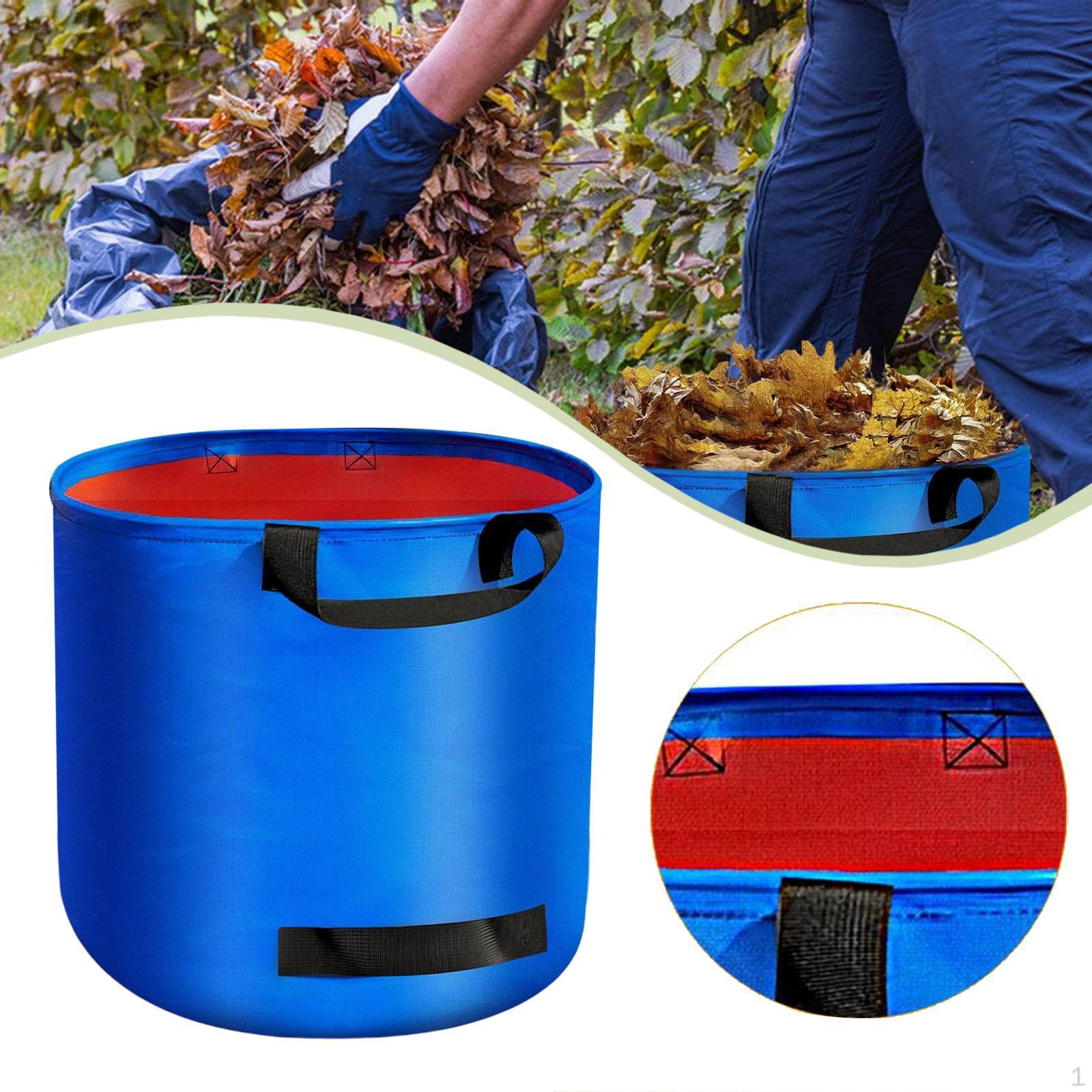 

Мешок для садового мусора Мешок для листьев Контейнер с ручками для скошенной травы, газона, 60L