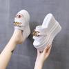 Fashion Slippers Casual Wedge Heel Platform Slippers Womens High Heels Luxury Soft 2024 Summer Fashion PU Fabric Casual