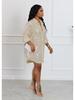 European and American Women's Solid Color Sequin Loose Shirt Dress