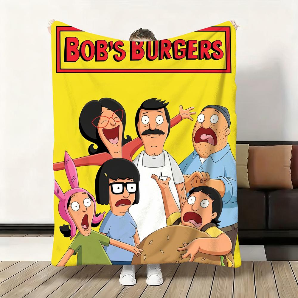 Cartoon B-Bobs B-Burgers Anime Throw Flannel Fluffy Soft Blanket Warm Skin-Friendly Throw For Sofa Bed Office Nap Winter