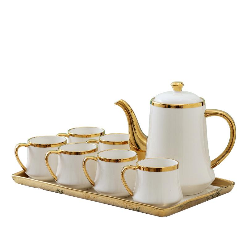 European Style Ceramic Tea Set - Luxury Living Room Teapot and Cup Set