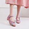 Beijing Embroidered Retro Mid-Heel Qipao Shoes: Ethnic Hanfu Dance Footwear with Pointed Toes