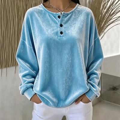 Fall/Winter New Style Casual Solid-color Long-sleeved T-shirt Women's Loose Top