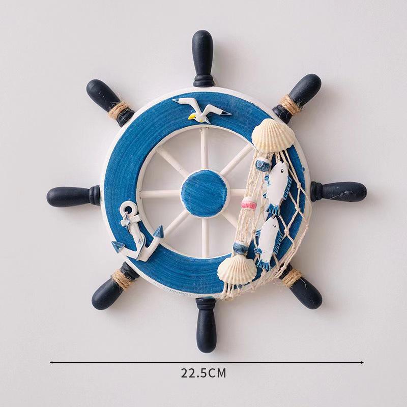 

23 см Средиземноморская фигурка штурмана - Деревянное ремесло в виде штурвала корабля 23cm