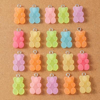 20 pièces 19*11mm Mignons Pendentifs Charms Oursons Gélifiés pour Collier Boucles d'oreilles Fabrication de Bijoux DIY Accessoires Fournitures