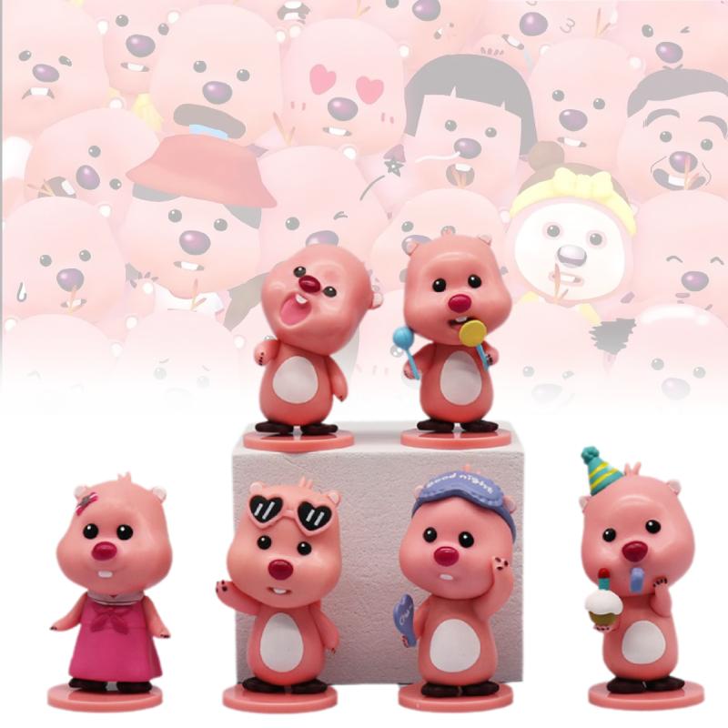 Pvc Loopy Figures Toy Models Action Figurines Display Statues 6pcs Collect