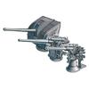 Fine Molds 1/700 Nano Dread Series Japanese Navy 12cm/8cm Single High-Angle Guns Plastic Model Parts WA45 (Gray)