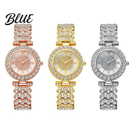 Diamond Accent Women Watch Women's Rhinestone Bracelet Alloy Roman Numerals