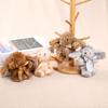 Bunny Plush Keychain Soft Long-Hair Stuffed Rabbit with Satin Bow Metal Clip Decorative Satin Bow Charm for Bags Backpacks Keys