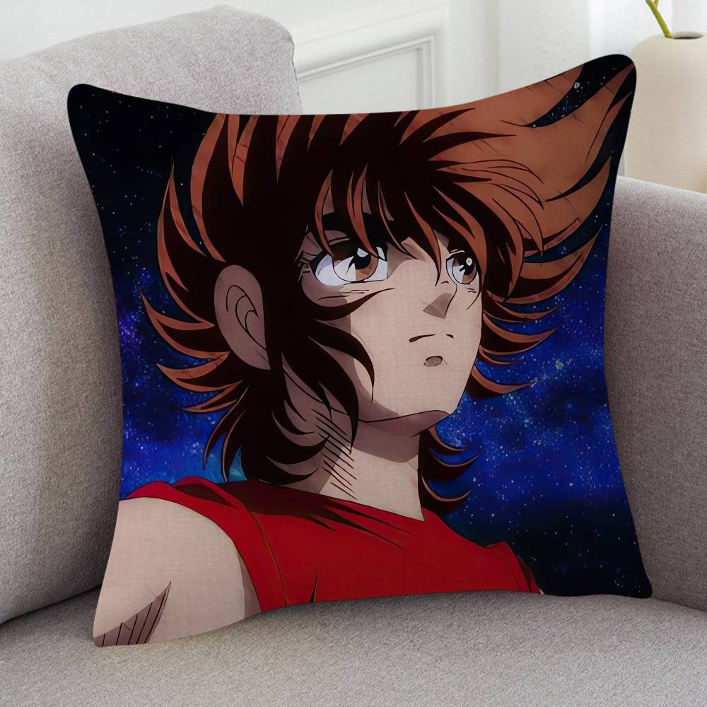 Anime Saint Seiya Cartoon Series Square Pillowcase Soft Waist Sofa Cushion Cover Bedroom Room Pillowcase
