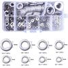 180Pcs Stainless Steel Sealing Solid Gasket Washer M2 M2.5 M3 M4 M5 M6 M8 M10 Sump Plug Oil For General Repair Seal Ring Set