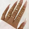 23PCS Fashion Luxury Shiny Zircon Wave Multi-Element Design Women's Ring Set, Suitable or Women's Daily Wear Rings