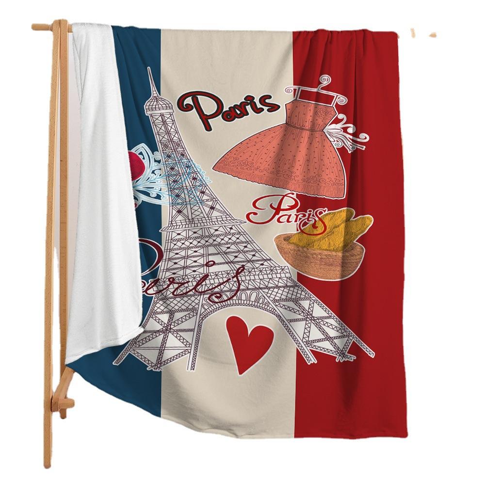 Ebay Blanket Small Fresh Digital Printed Blanket Flannel Blanket Single Layer Blanket