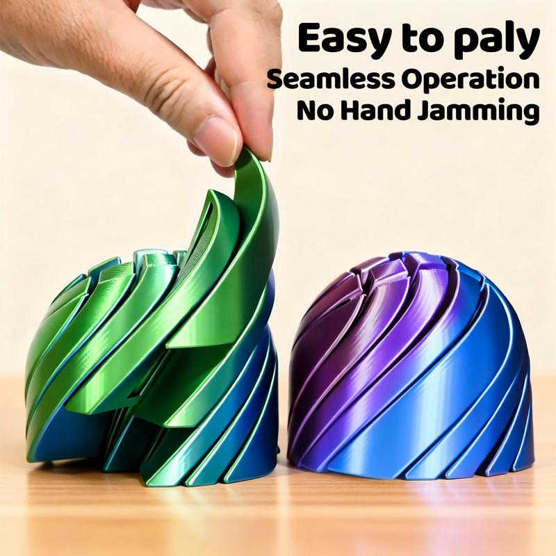 Slijmbal Fidget Speelgoed 3D Geprint Twistsfeer Fidget Speelgoed Tandwiel Vloeibare Stroming Bal Met Roterend Ontwerp Angstverlichtend Speelgoed Cadeaus