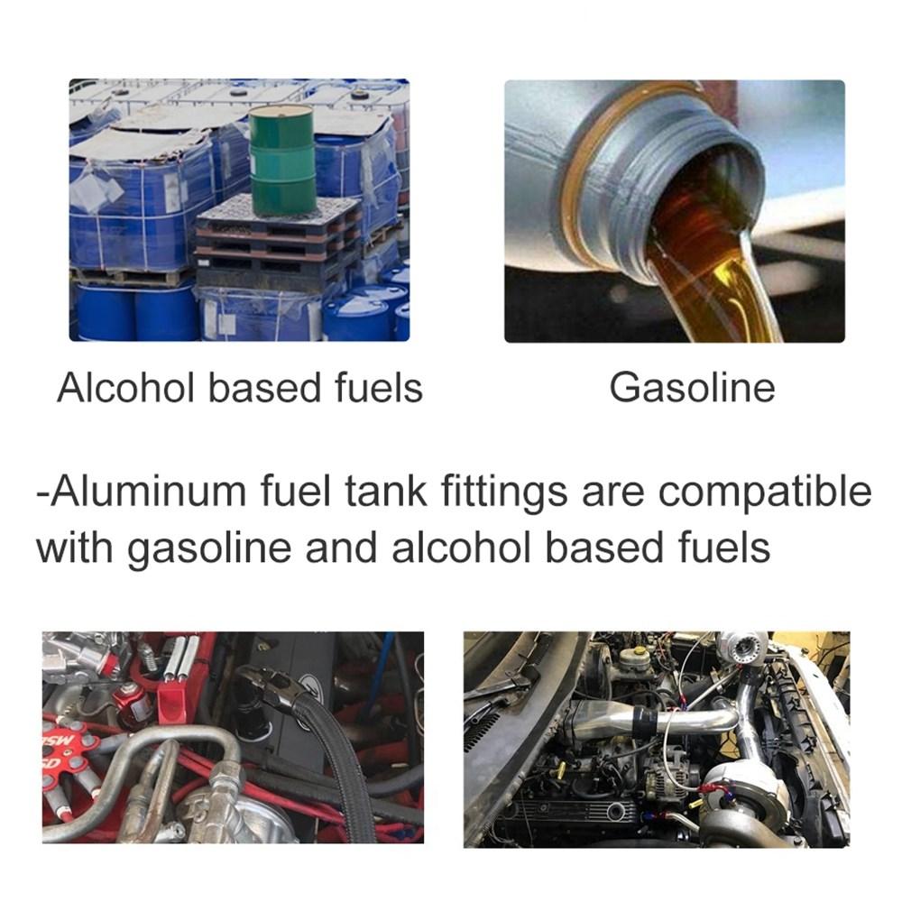 Male AN6 AN8 AN10 AN12 Flare Fuel Cell Tank Adapter Bulkhead Fitting Straight with Washer Black Aluminum Straight