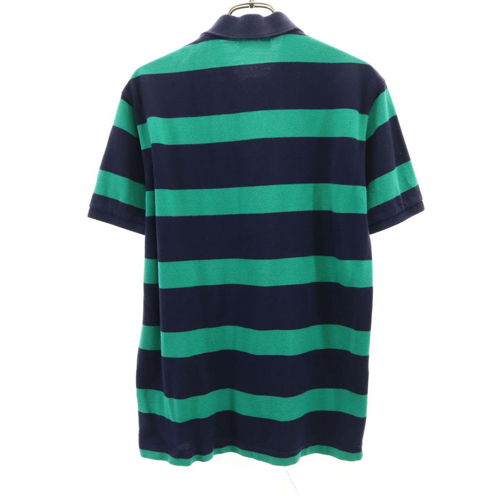 Lacoste Vyrobeno v Japonsku Vzor s pruhy Polo tričko s krátkým rukávem 4 Námořnická modř Pánské Použité