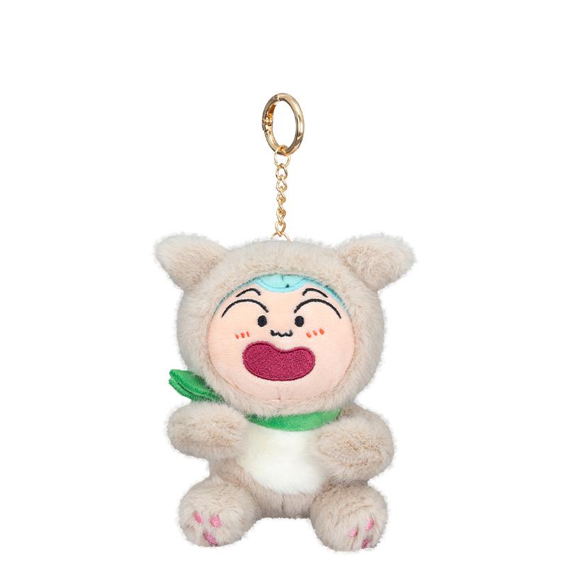 Kawaii Crayon Shinchan Shiro Plush Plush-Filled Animal Key Ring Authentic Japanese Animation Character Figure Pouch Attachment