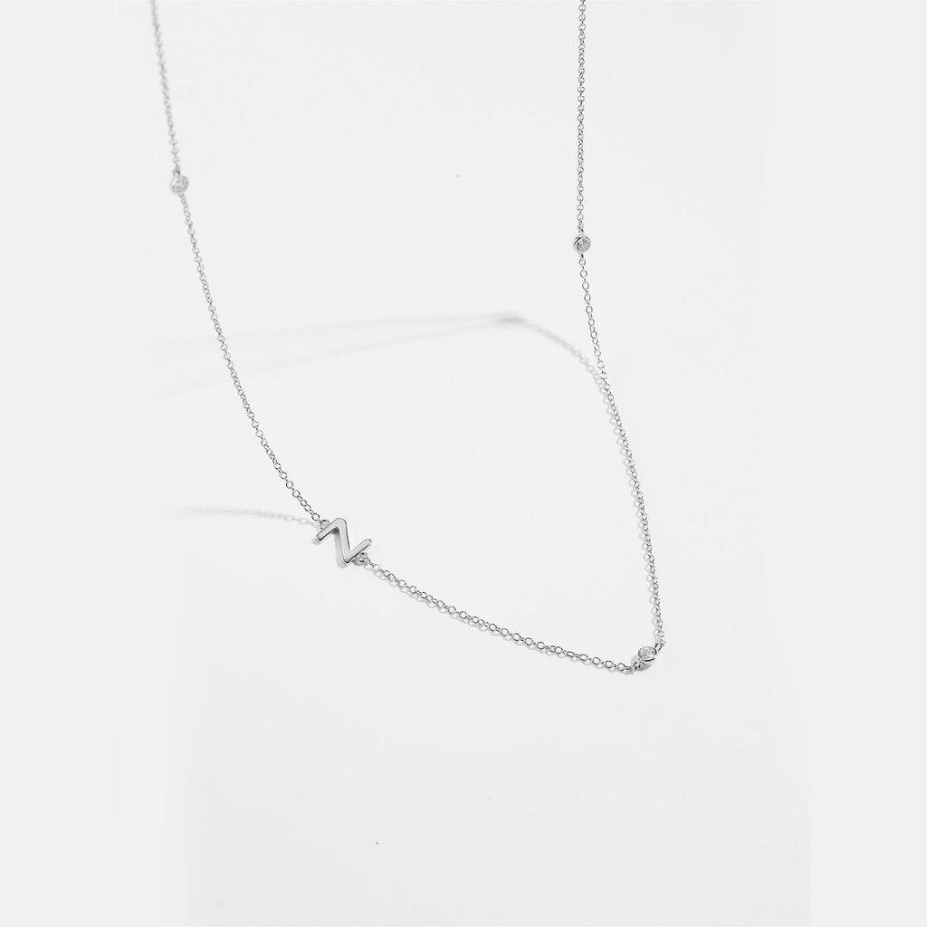 S925 Sterling Silver Initial Necklace for Women - Elegant Polished Clavicle Chain, Fashionable Jewelry, In Stock