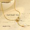 GEMCHIC Women's Baroque Pearl Stainless Steel Necklace Fashion Geometric Design