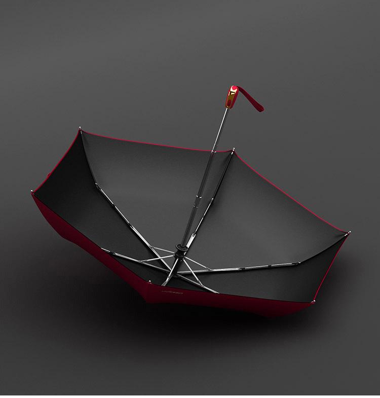 Ouli Cat Three-Fold Automatic Lightweight Sunshade and Rain Umbrella with UV Protection.