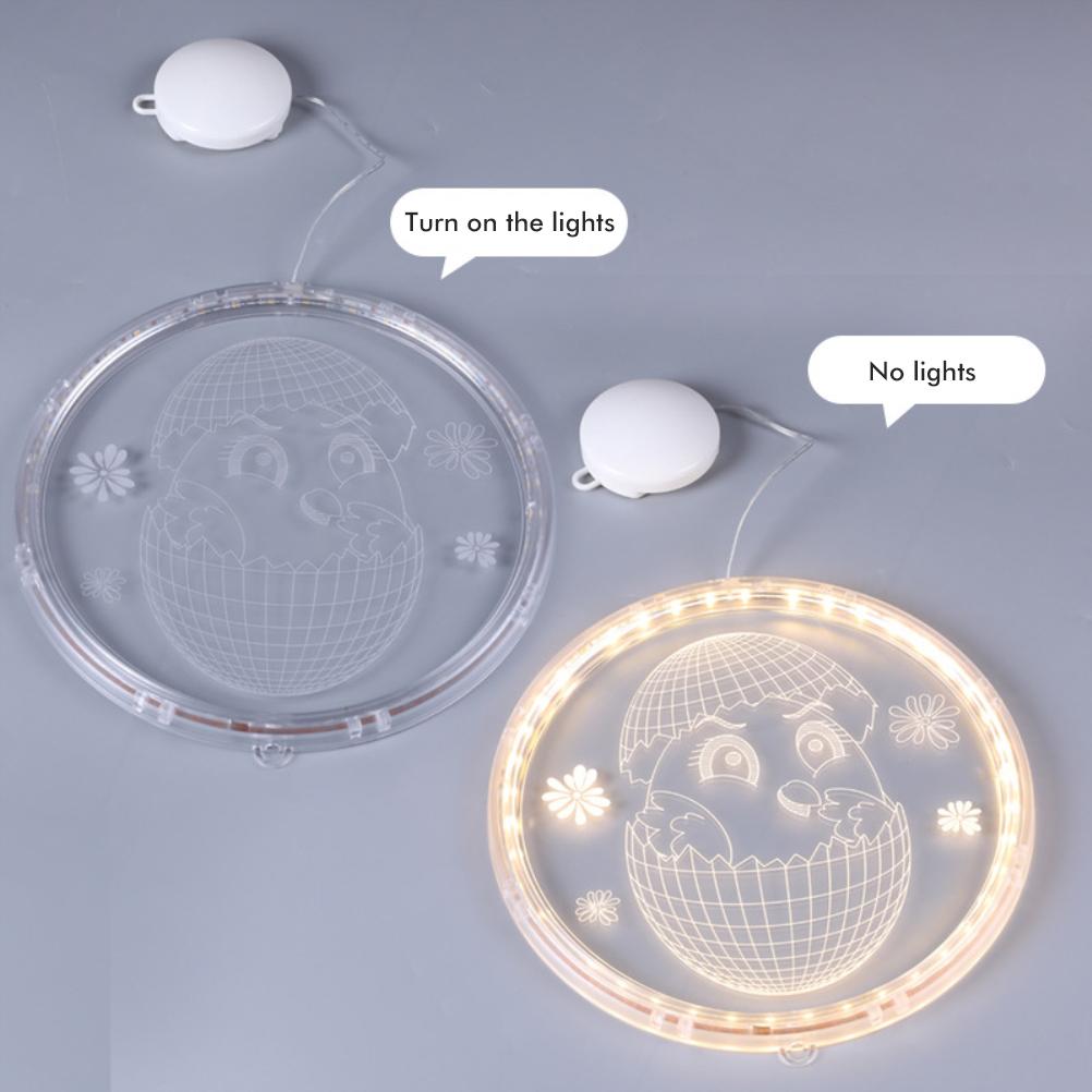 Oster-LED-Lichter mit Saugnäpfen Fensterhänge-Dekolichter 3D Acryllichter für Zuhause