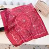 Cotton Linen Small Square Scarf With Simple Breathable Cashew Print Women's Decoration Professional Summer Versatile