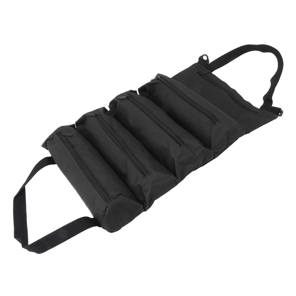 Roll Up Tool Bag 5 Zipper Pockets Portable Oxford Cloth Electricians Tool Bag for Carpenter Plumber