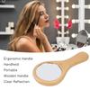 Handheld Wood Makeup Round Mirror Portable Wooden Handle Cosmetic Mirrors for Home Travel