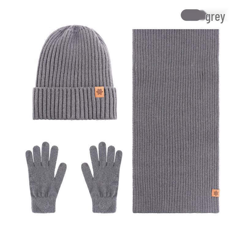 Set 3 Pezzi Inverno Cappello Lavorato a Maglia Sciarpa Guanti
